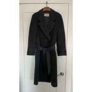 Max Mara Madame 101801 Icon Double Breasted Wool Coat US 2 IT 36 Gray